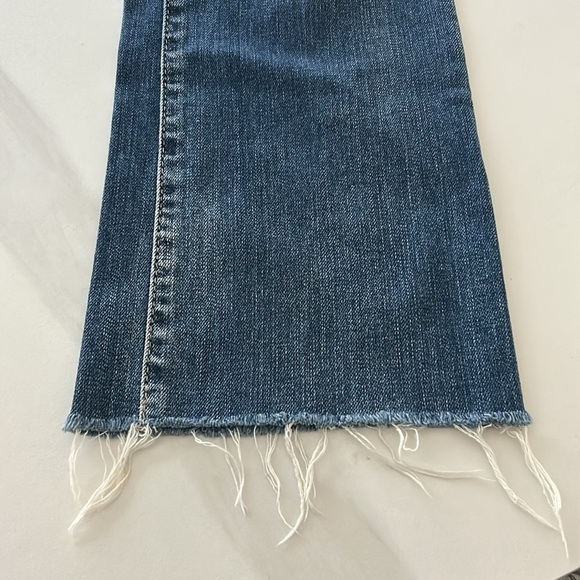 AG the Jodi Crop High Rise Flare Crop Distressed Designer Denim - Picture 6 of 13